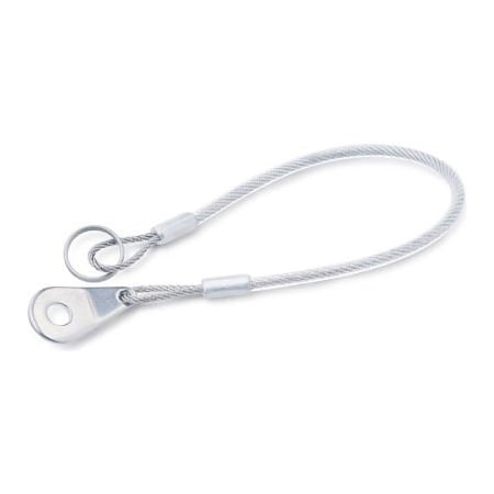 J.W. Winco J.W. Winco GN111.2 Retaining Cables, SS, 1 Key Ring and Mounting Tab, 7.87"L, 0.55" Key Ring Dia. 111.2-200-14-B-TR